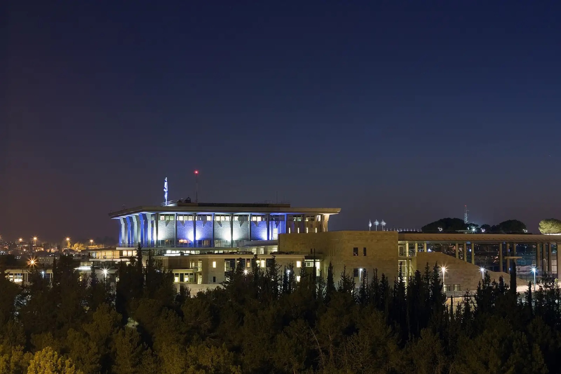 The Knesset at night